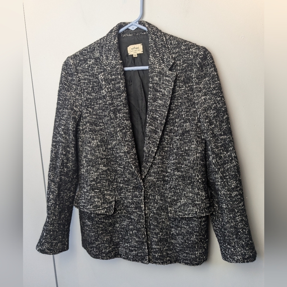 WILFRED ARITZIA Women Blazer Size 0 Fabric Made In Italy Elegant Feminine